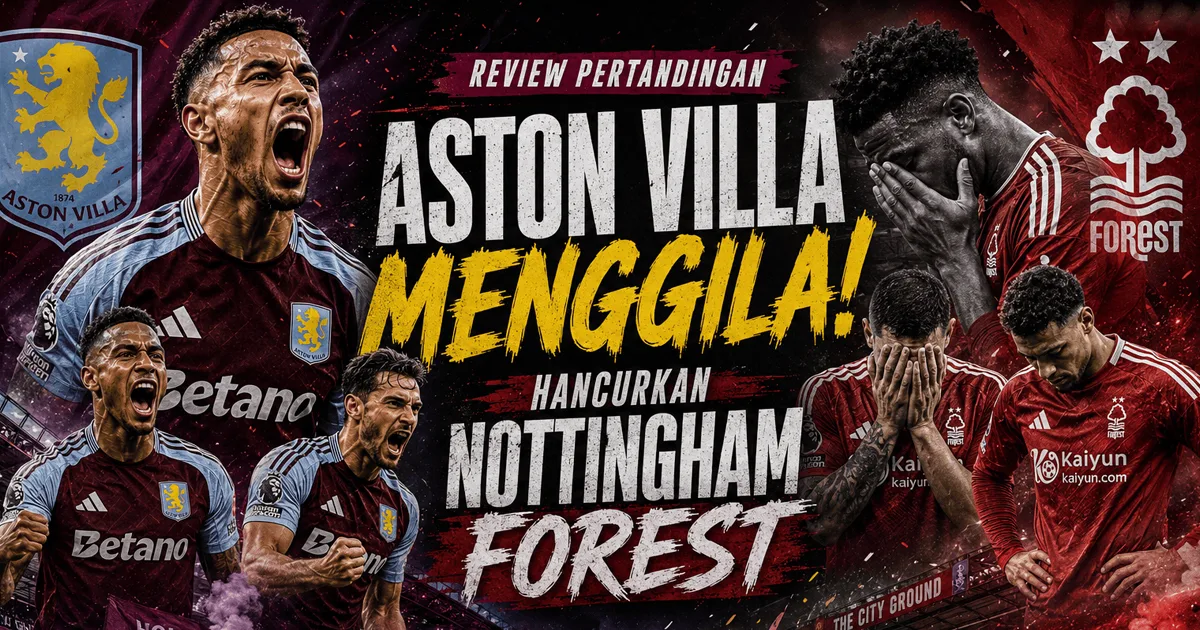 Aston Villa Menggila! Nottingham Forest Dibantai Tanpa Ampun di Laga Penuh Dominasi