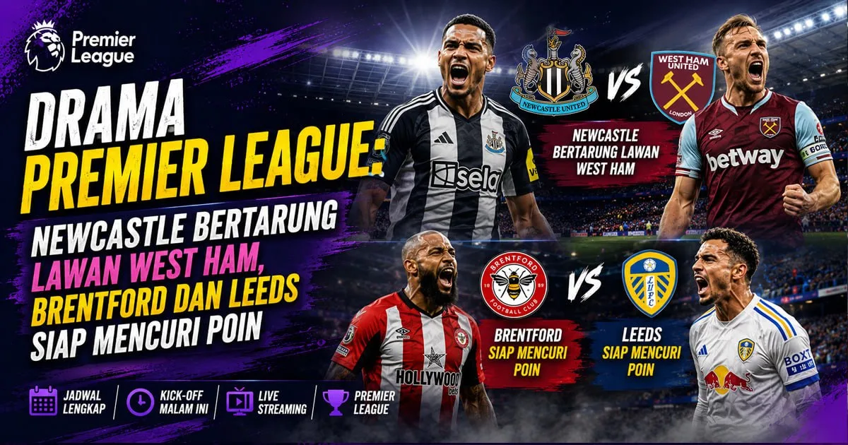 Drama Premier League: Newcastle Bertarung Lawan West Ham, Brentford dan Leeds Siap Mencuri Poin