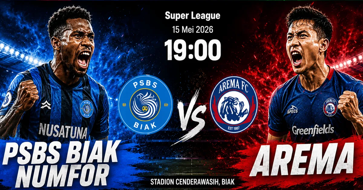 PSBS Biak Numfor vs Arema 15 Mei 2026: Jadwal, Prediksi dan Preview Super League
