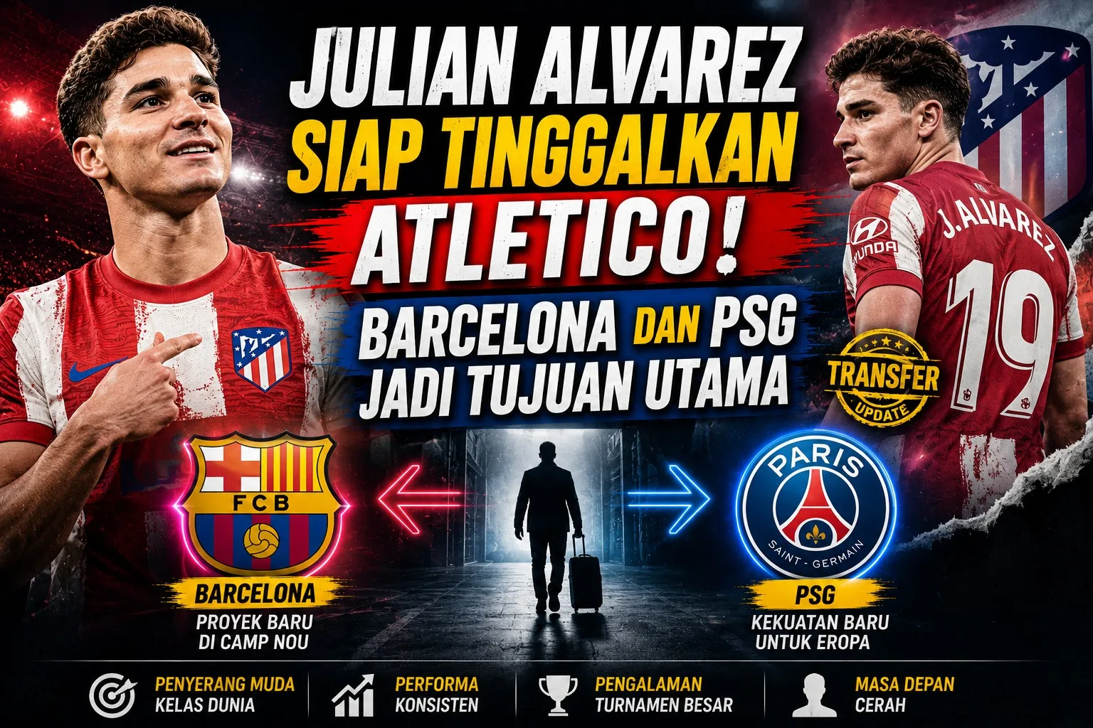 Julian Alvarez Siap Tinggalkan Atletico, Barcelona dan PSG Jadi Tujuan Utama