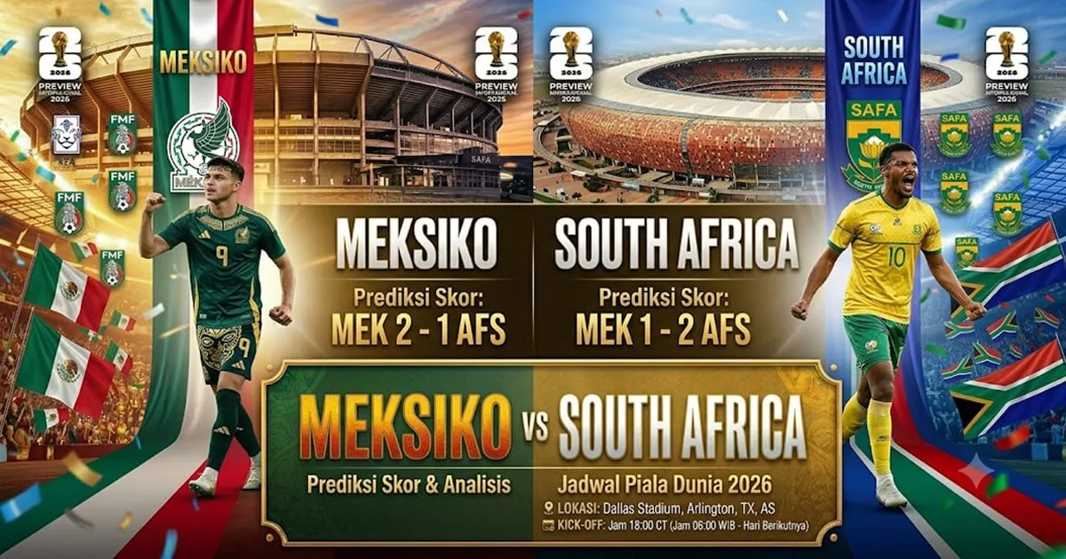 Mexico Menang Dramatis 2-1 atas South Africa di Piala Dunia 2026, Jalannya Laga dan Statistik Lengkap
