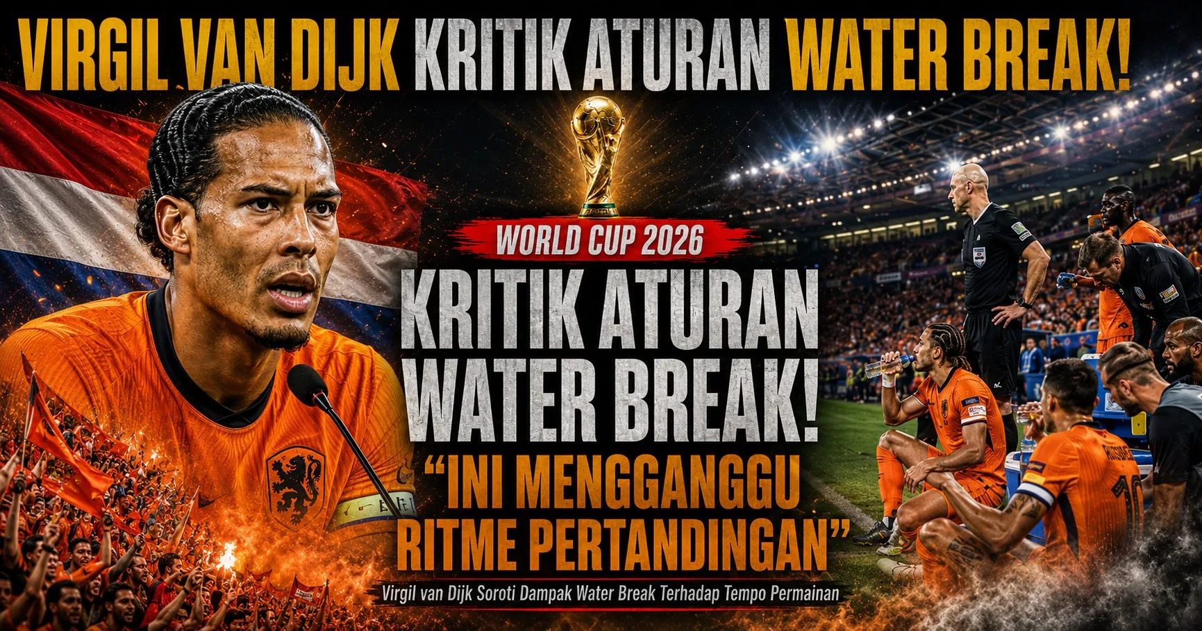 Virgil van Dijk Kritik Aturan Water Break Piala Dunia 2026, Gelandang Spanyol Sindir Cape Verde: Dua Kontroversi Besar yang Mengguncang Turnamen