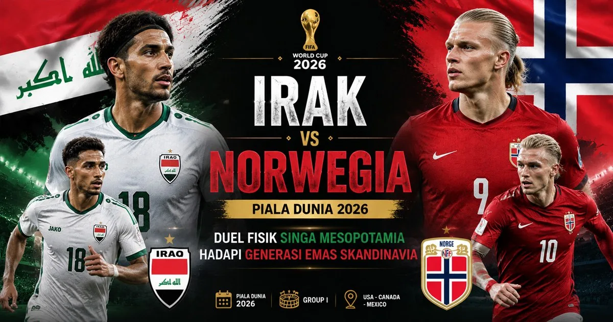 Irak vs Norwegia Piala Dunia 2026: Duel Fisik Singa Mesopotamia Hadapi Generasi Emas Skandinavia