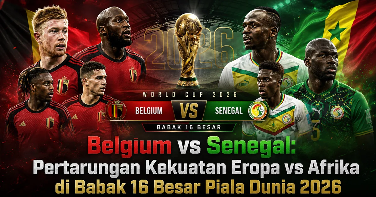 Belgium vs Senegal: Pertarungan Kekuatan Eropa vs Afrika di Babak 16 Besar Piala Dunia 2026