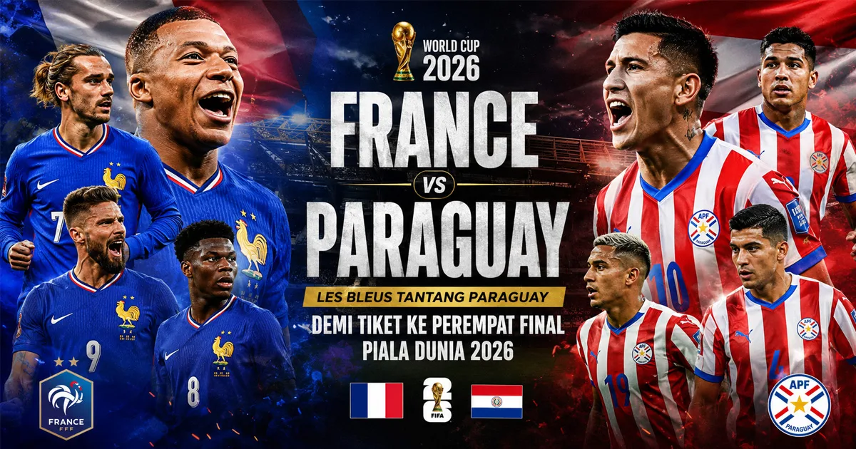 France vs Paraguay: Les Bleus Tantang Paraguay Demi Tiket ke Perempat Final Piala Dunia 2026