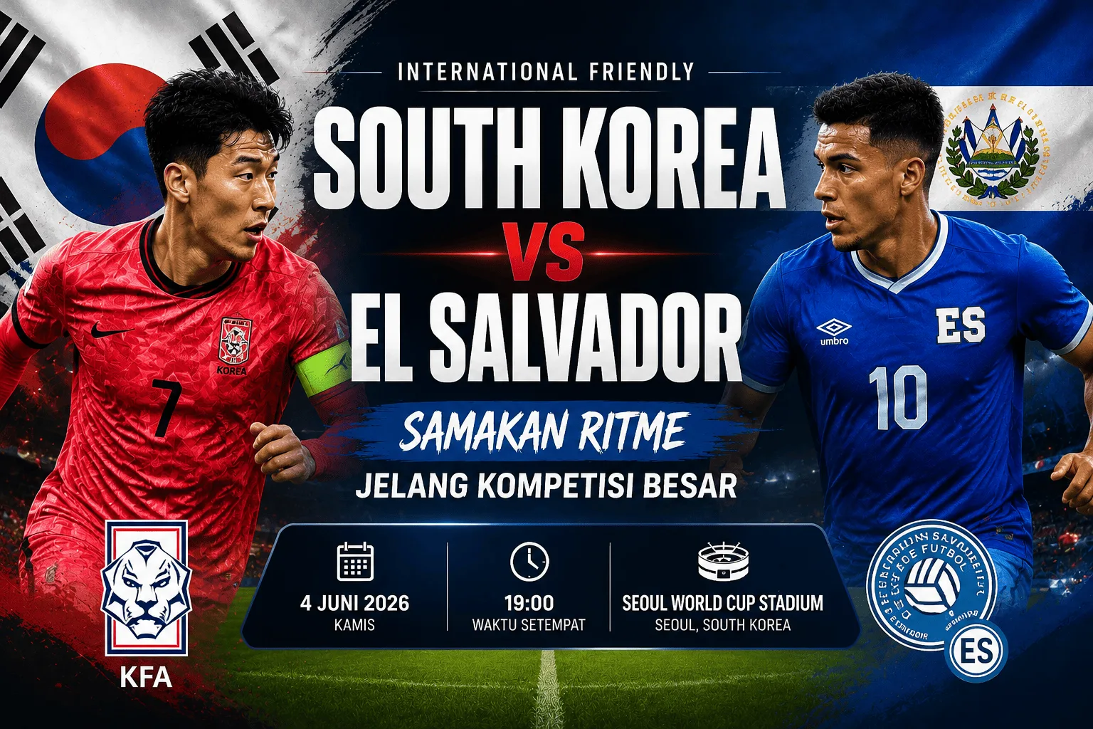 South Korea vs El Salvador: Samakan Ritme Jelang Kompetisi Besar