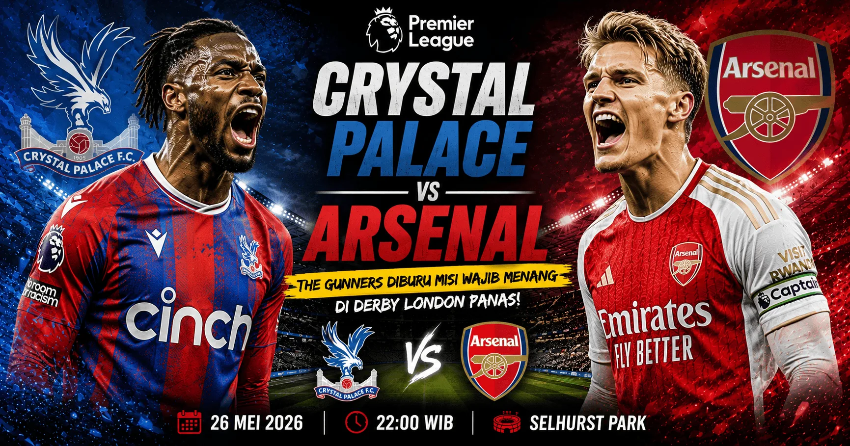 Crystal Palace vs Arsenal: Gunners Incar Kemenangan di Derby London Panas