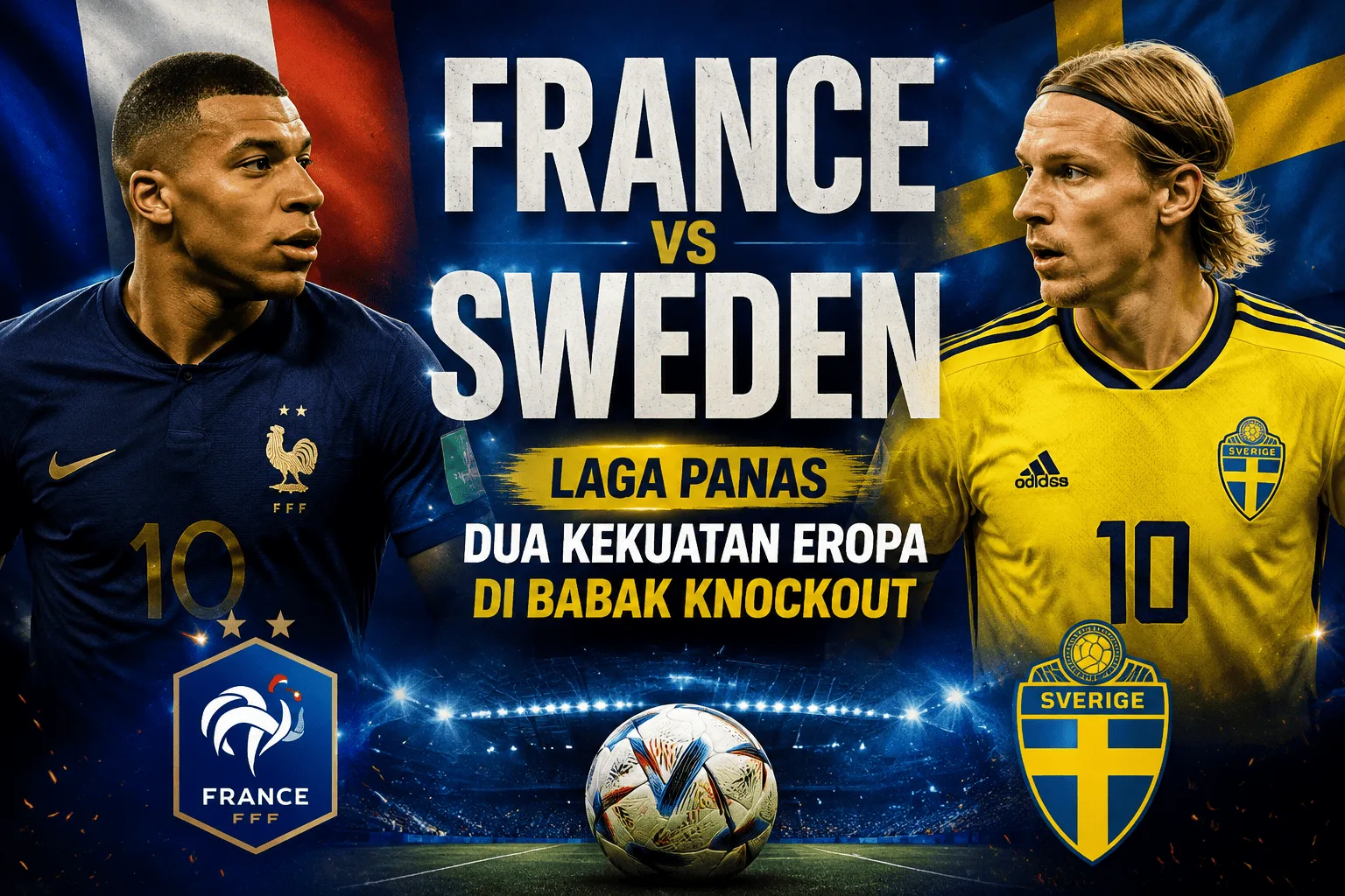 France vs Sweden: Laga Panas Dua Kekuatan Eropa di Babak Knockout