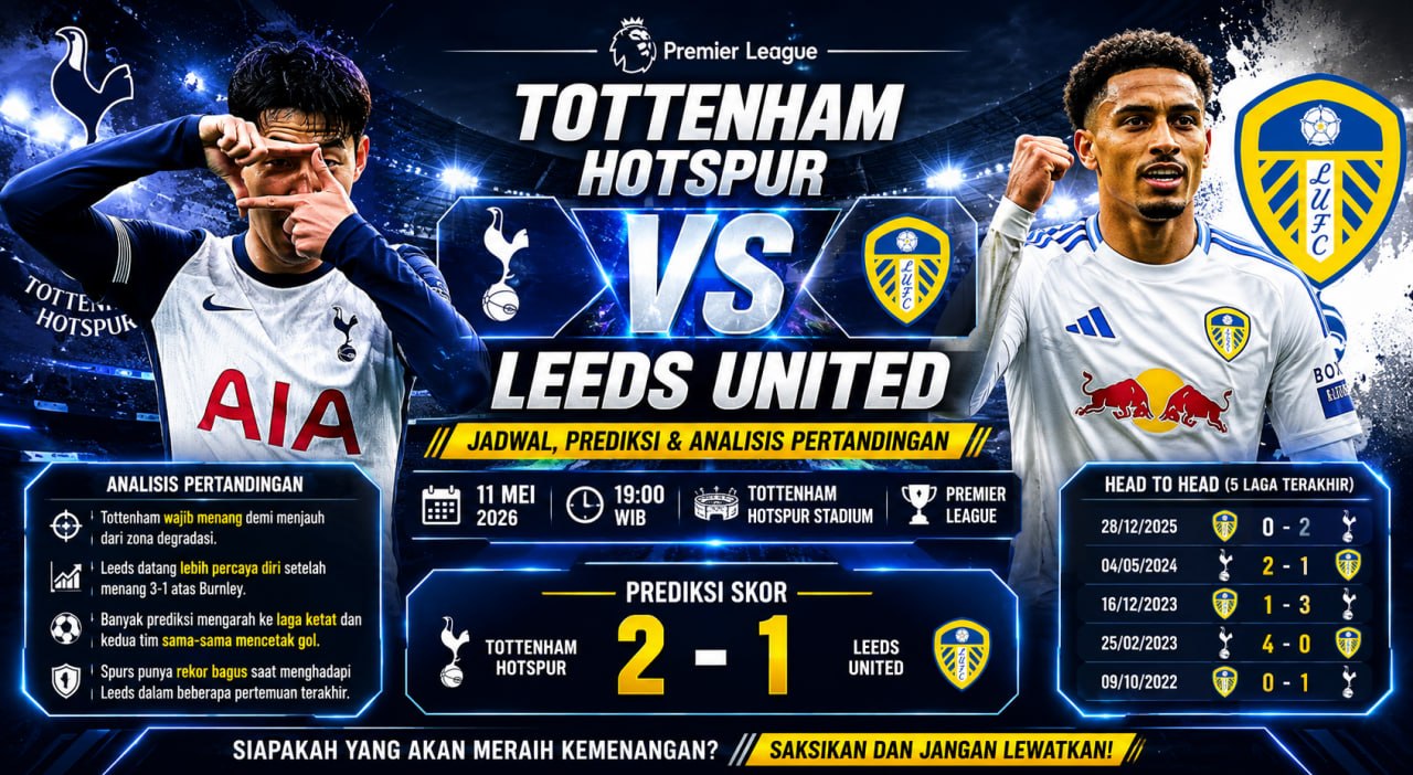 Tottenham Hotspur vs Leeds United: Jadwal, Prediksi & Analisis Pertandingan