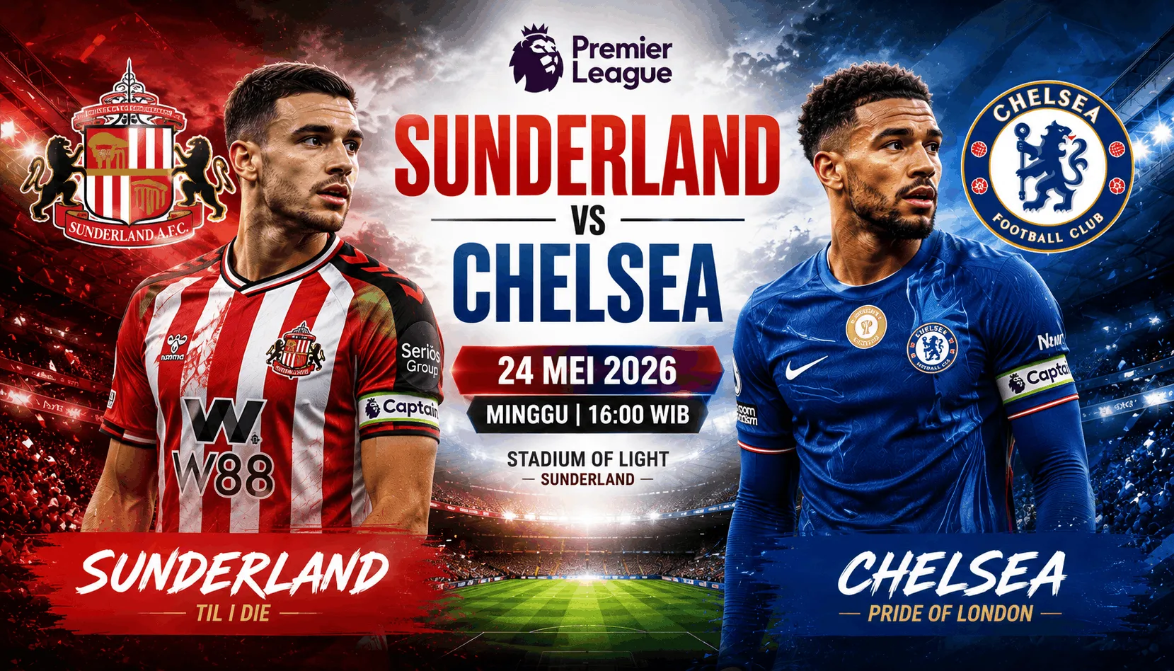 Preview Sunderland vs Chelsea 24 Mei 2026: The Blues Incar Tiga Poin di Laga Penutup Premier League