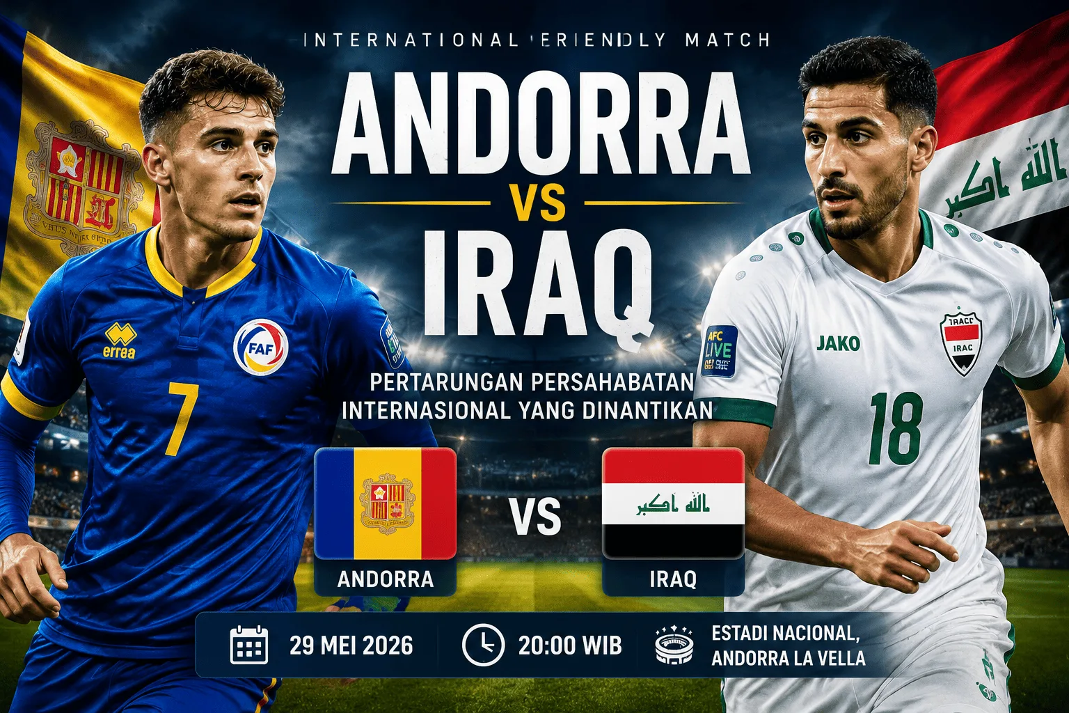 Andorra vs Iraq: Pertarungan Persahabatan Internasional yang Dinantikan