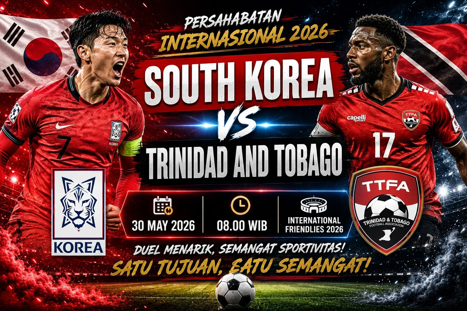 South Korea vs Trinidad and Tobago: Persahabatan Internasional 2026