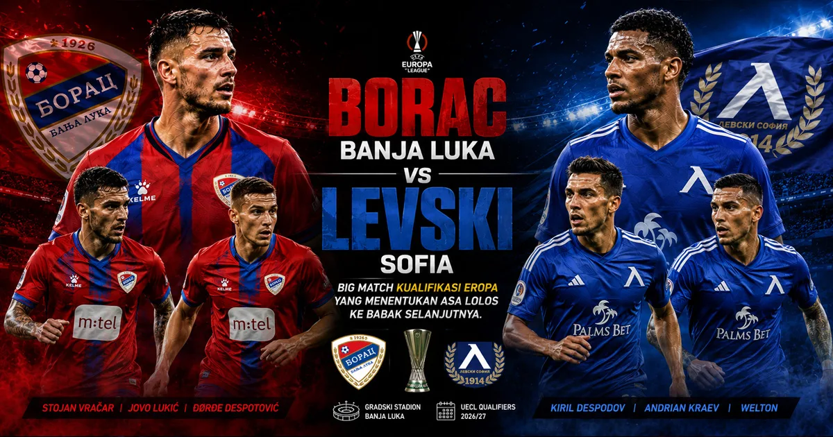 Borac Banja Luka vs Levski Sofia: Big Match Kualifikasi Eropa yang Menentukan Asa Lolos ke Babak Selanjutnya
