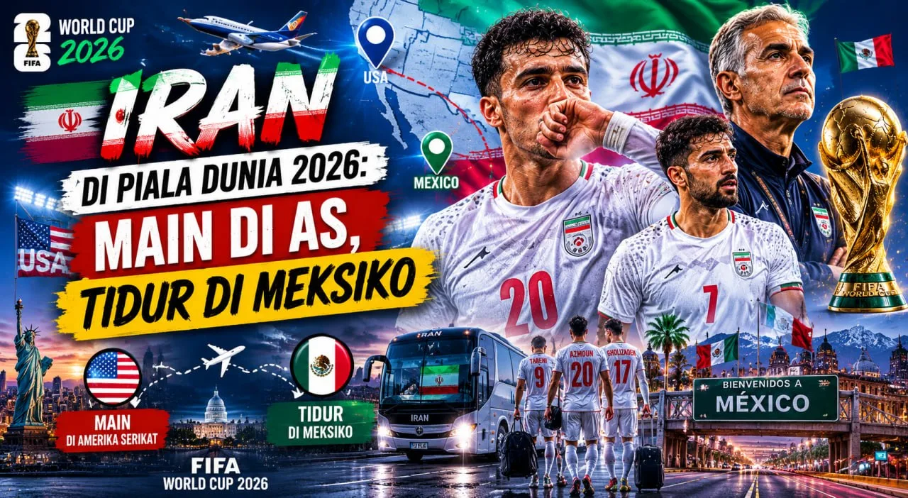 Iran di Piala Dunia 2026: Main di AS, Tidur di Meksiko