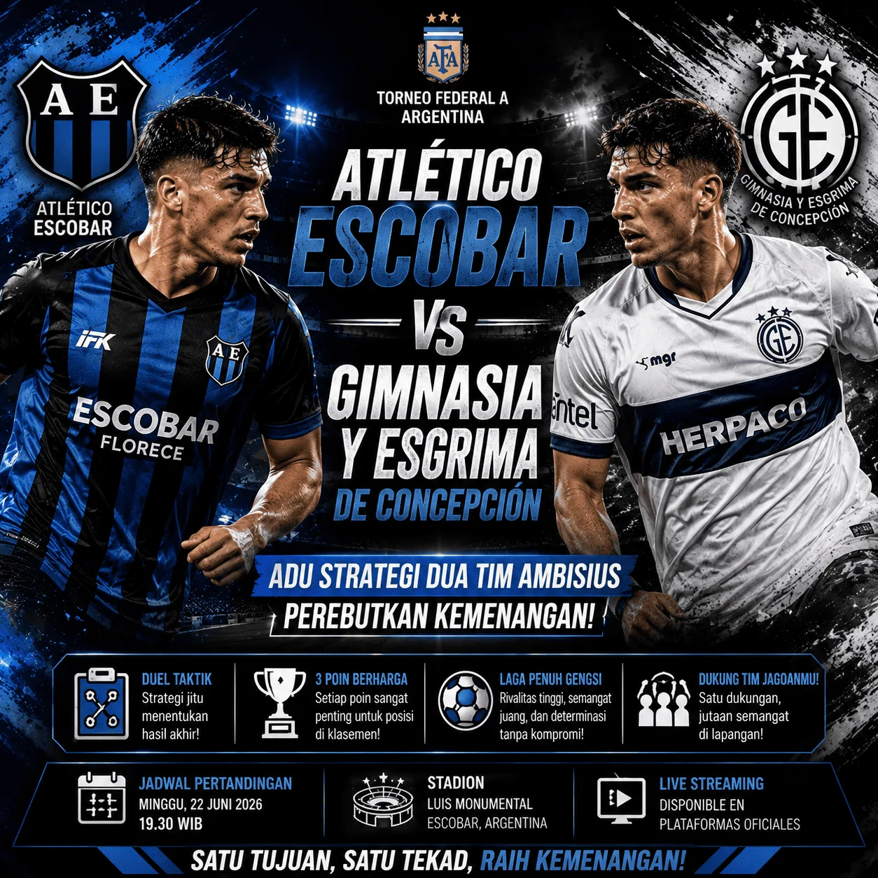 Atlético Escobar vs Gimnasia y Esgrima de Concepción: Adu Strategi Dua Tim Ambisius Perebutkan Kemenangan