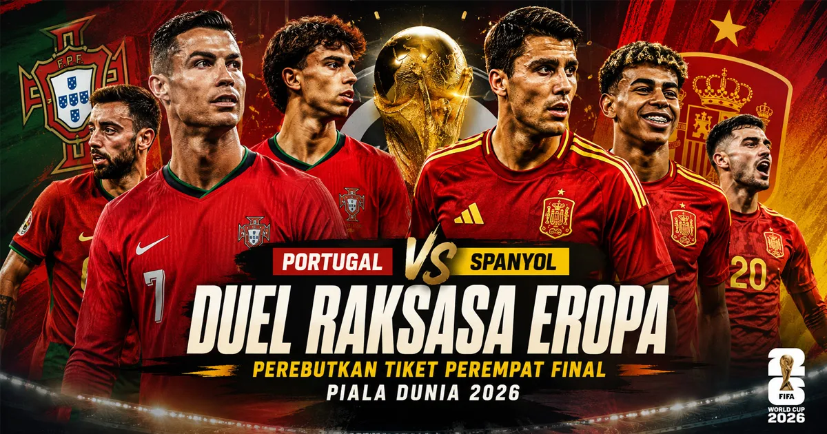 Portugal vs Spanyol: Duel Raksasa Eropa Perebutkan Tiket Perempat Final Piala Dunia 2026