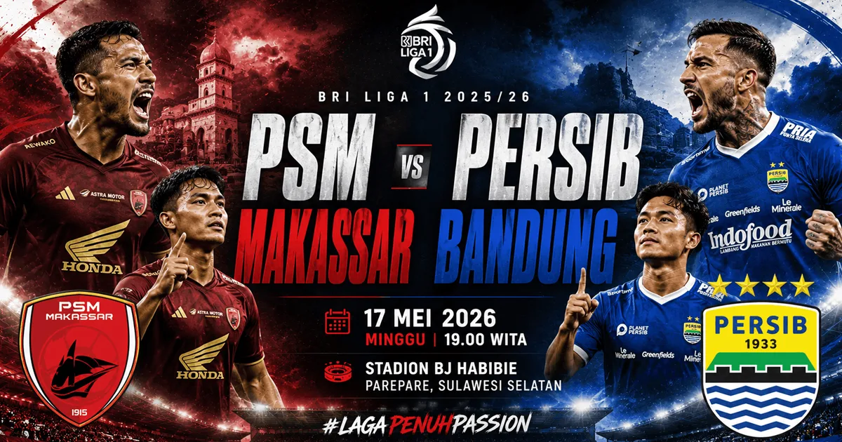 PSM Makassar vs Persib Bandung 17 Mei 2026: Duel Panas Penentu Posisi Liga 1