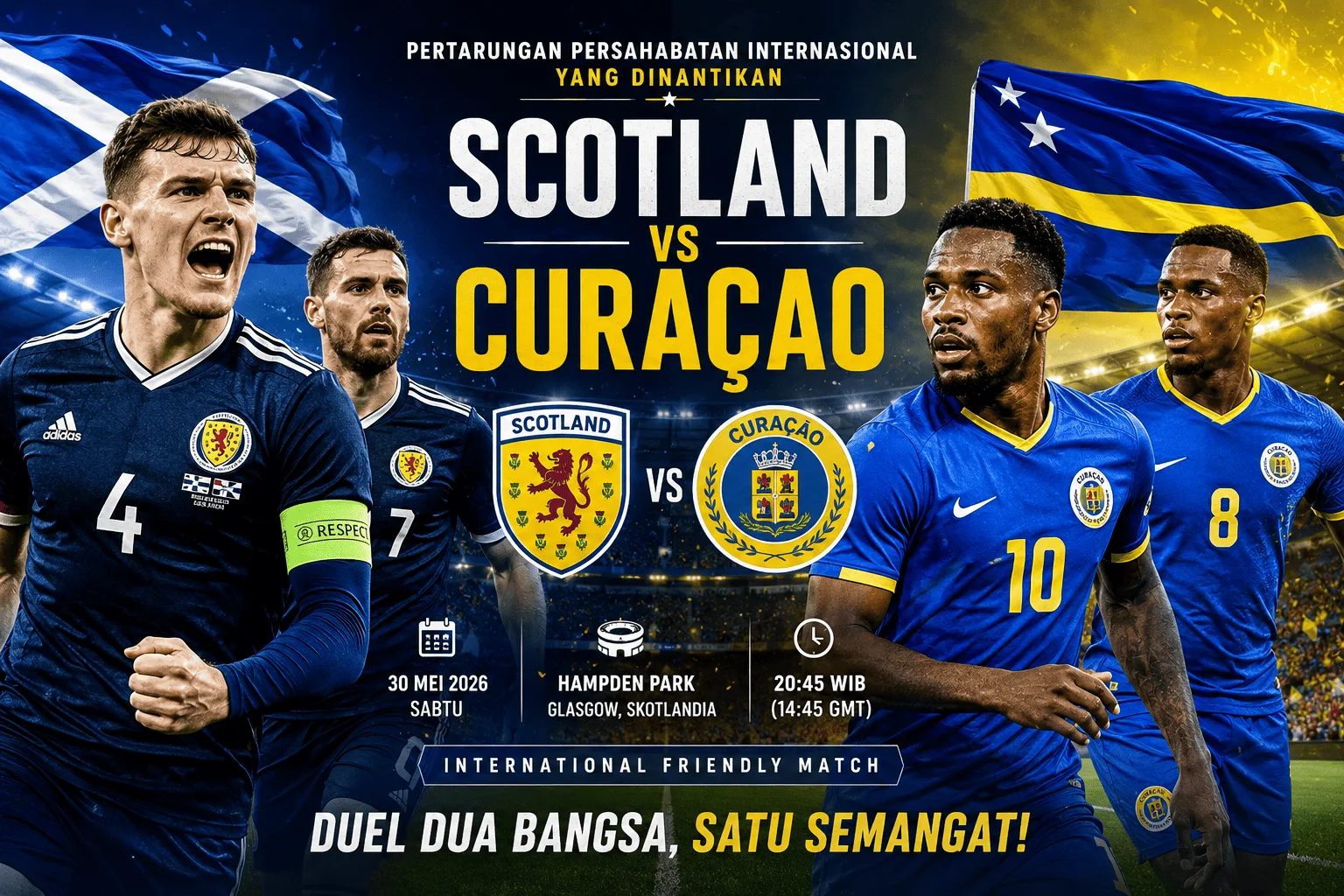 Scotland vs Curacao: Pertarungan Persahabatan Internasional yang Dinantikan