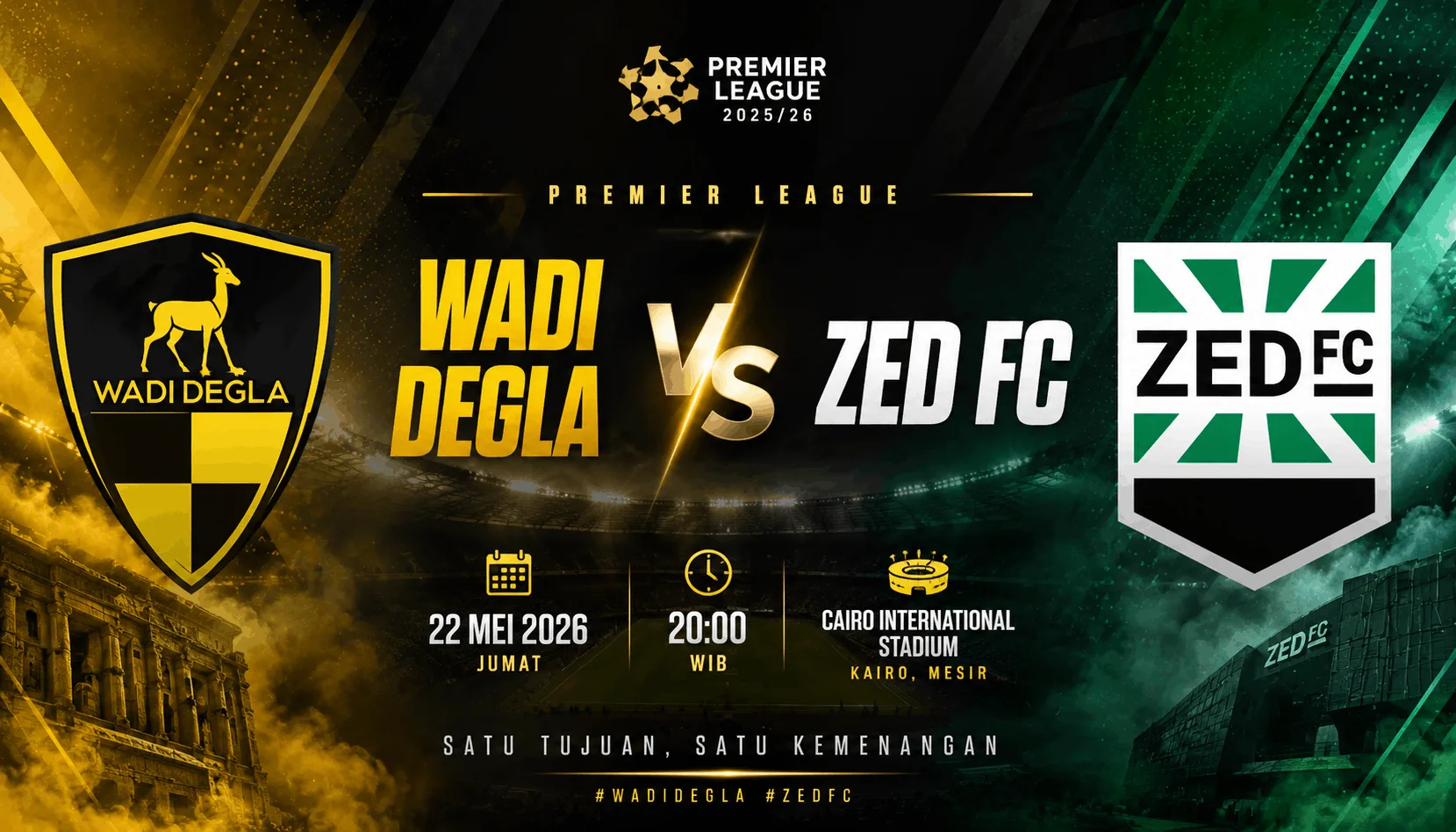 Preview Wadi Degla vs ZED FC 22 Mei 2026: Duel Penting di Premier League Mesir