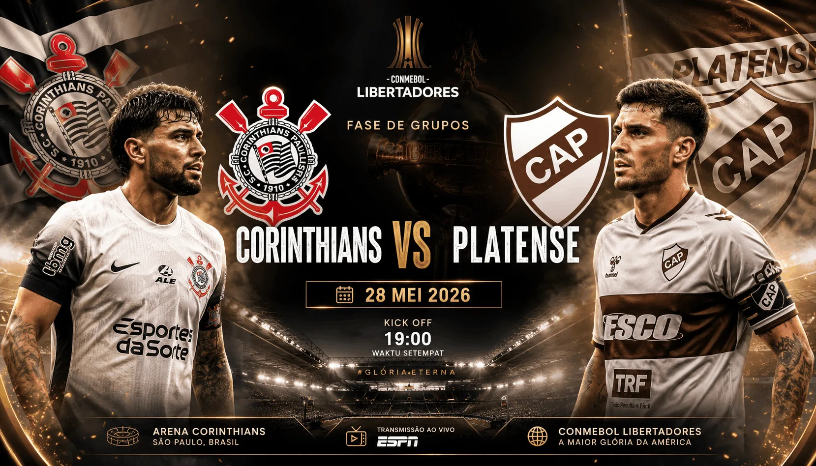 Corinthians vs Platense: Duel Penentuan Grup E Copa Libertadores 2026 di Neo Química Arena