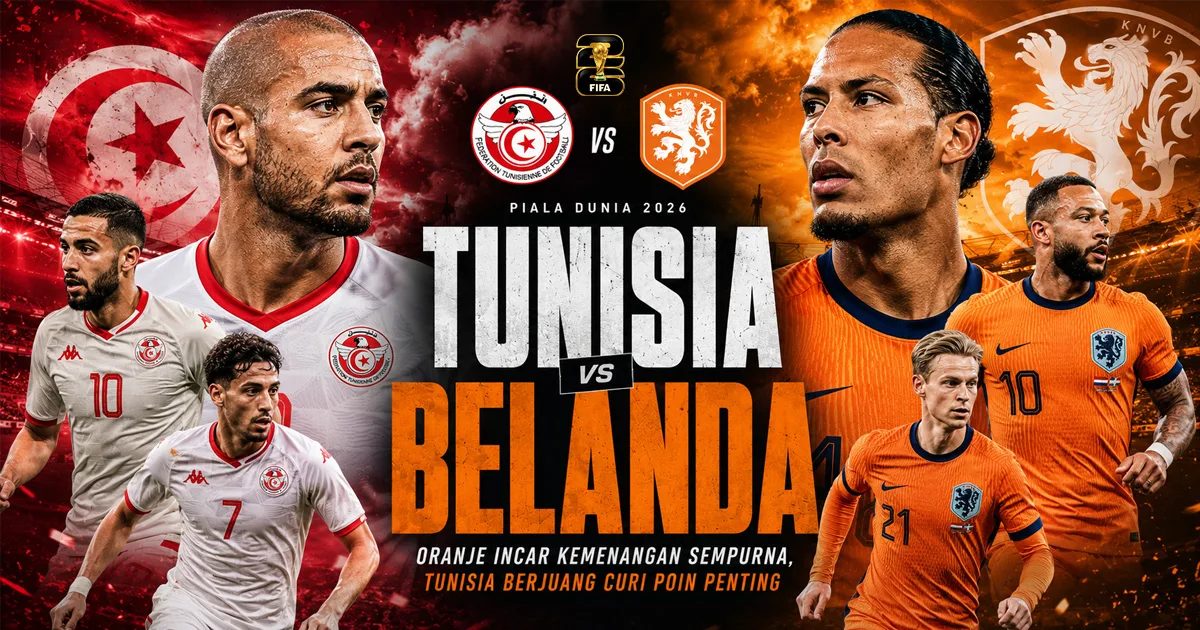 Tunisia vs Belanda: Oranje Incar Kemenangan Sempurna, Tunisia Berjuang Curi Poin Penting
