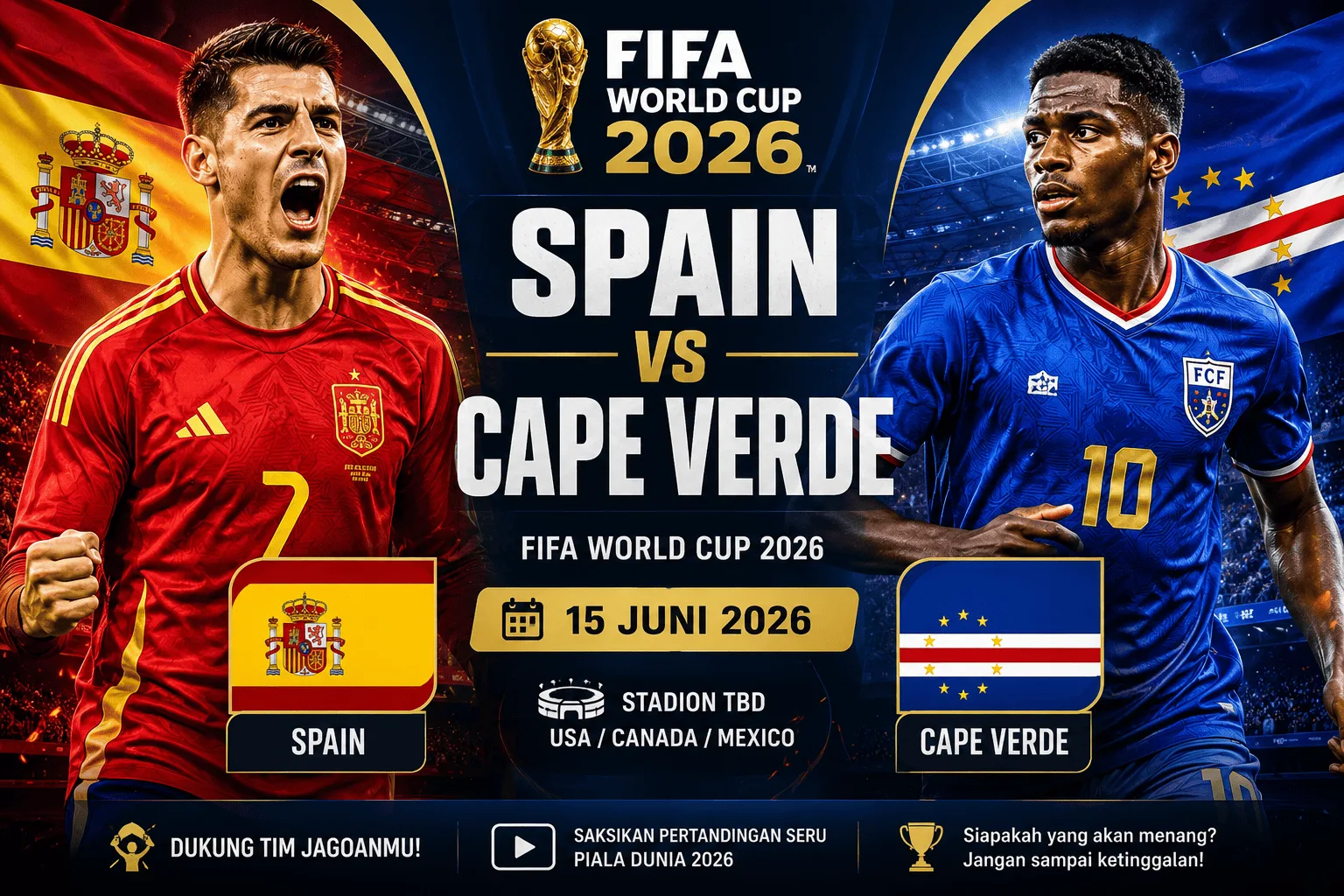Prediksi Skor Spain vs Cape Verde Piala Dunia 2026: Head to Head, Susunan Pemain, dan Analisis Pertandingan