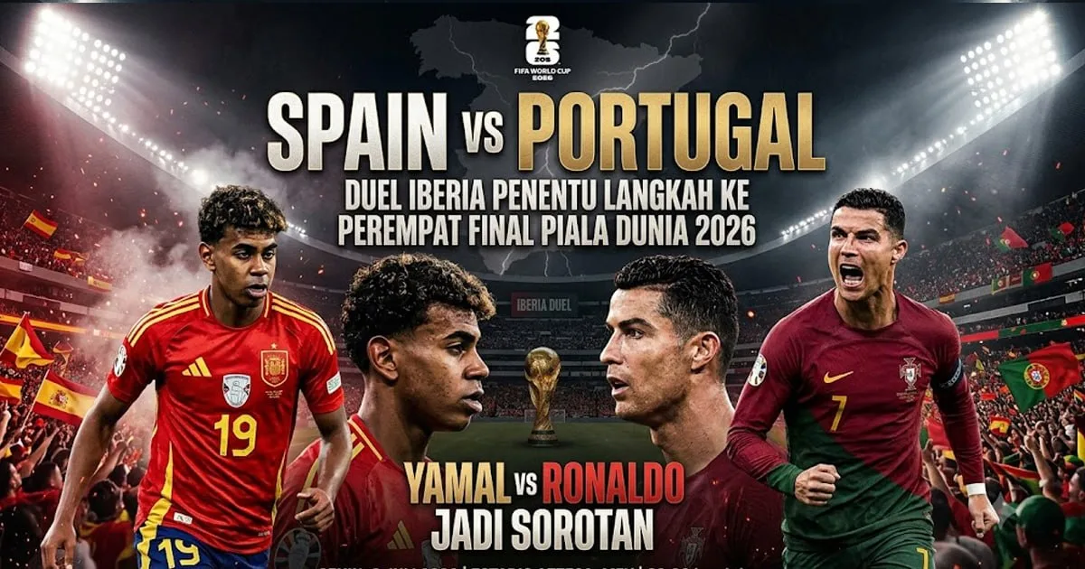 Spain vs Portugal: Duel Iberia Penentu Langkah ke Perempat Final Piala Dunia 2026, Yamal vs Ronaldo Jadi Sorotan