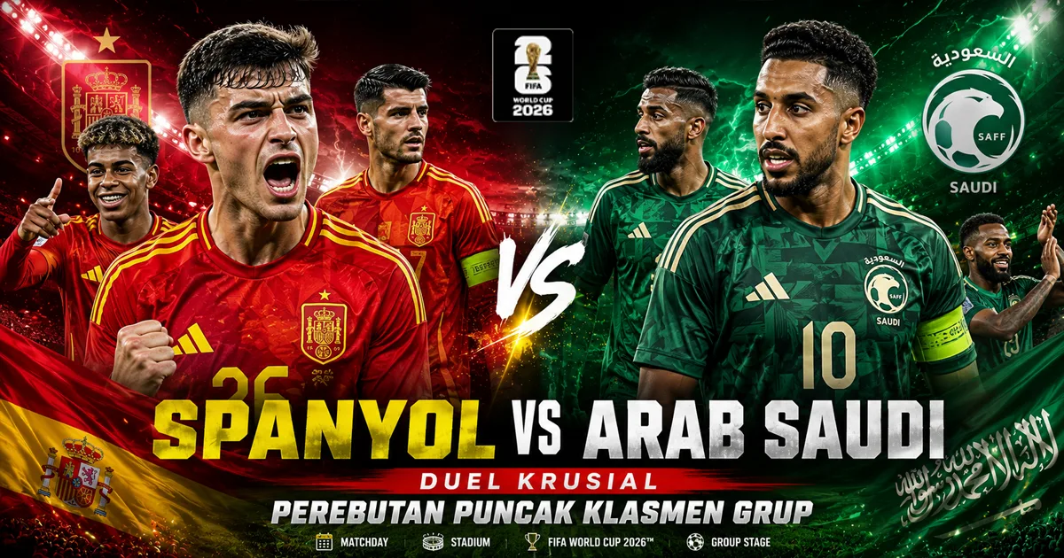 Spanyol vs Arab Saudi: Duel Krusial Perebutan Puncak Klasemen Grup