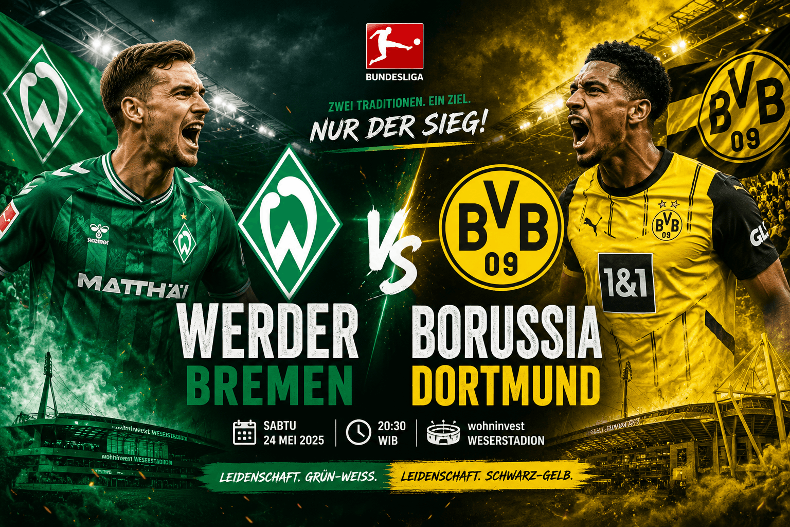 Werder Bremen vs Borussia Dortmund: Duel Penentu Zona Eropa di Pekan Terakhir Bundesliga 16 Mei 2026