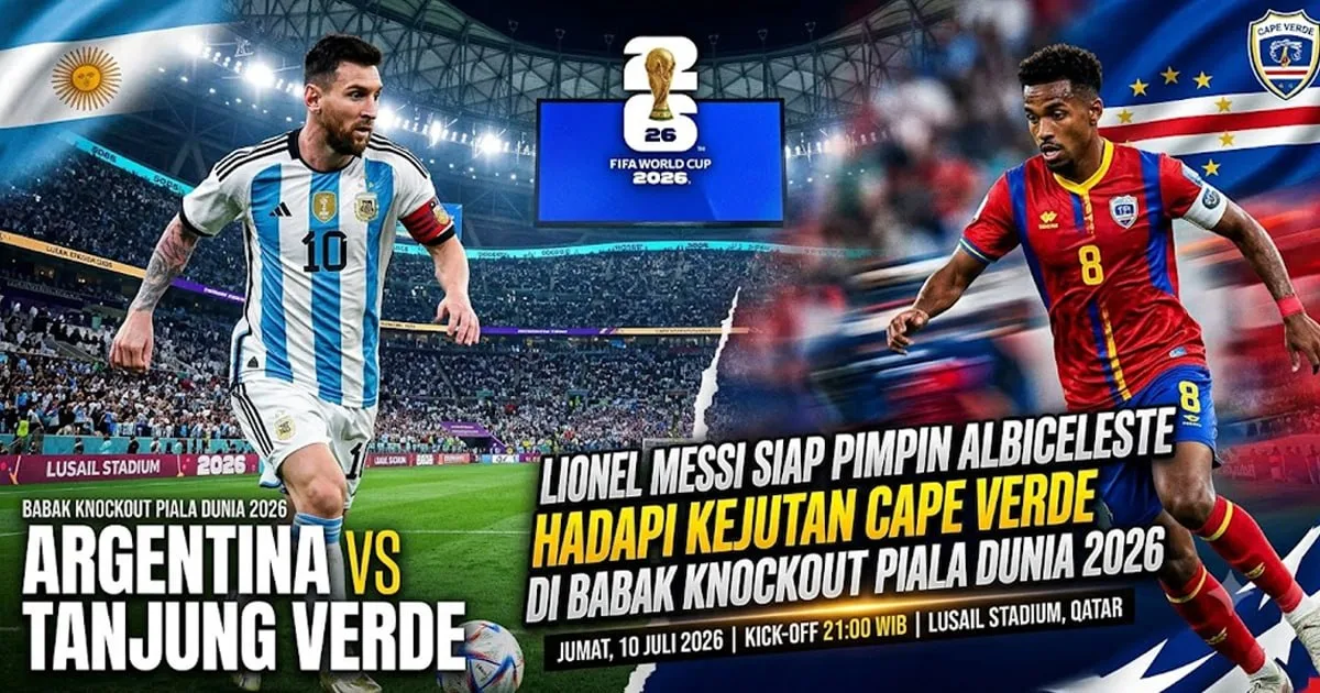 Argentina vs Cape Verde: Lionel Messi Pimpin Albiceleste Hadapi Kejutan Afrika di Babak 16 Besar Piala Dunia 2026