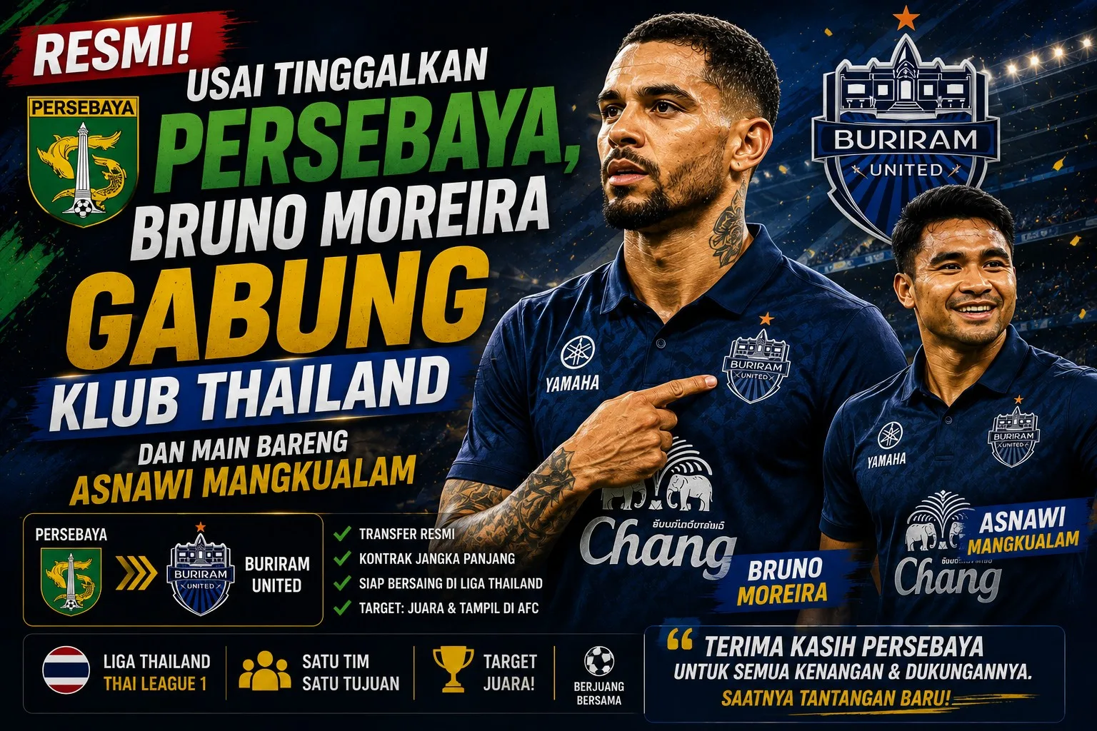 Resmi! Usai Tinggalkan Persebaya, Bruno Moreira Gabung Klub Thailand dan Main Bareng Asnawi Mangkualam