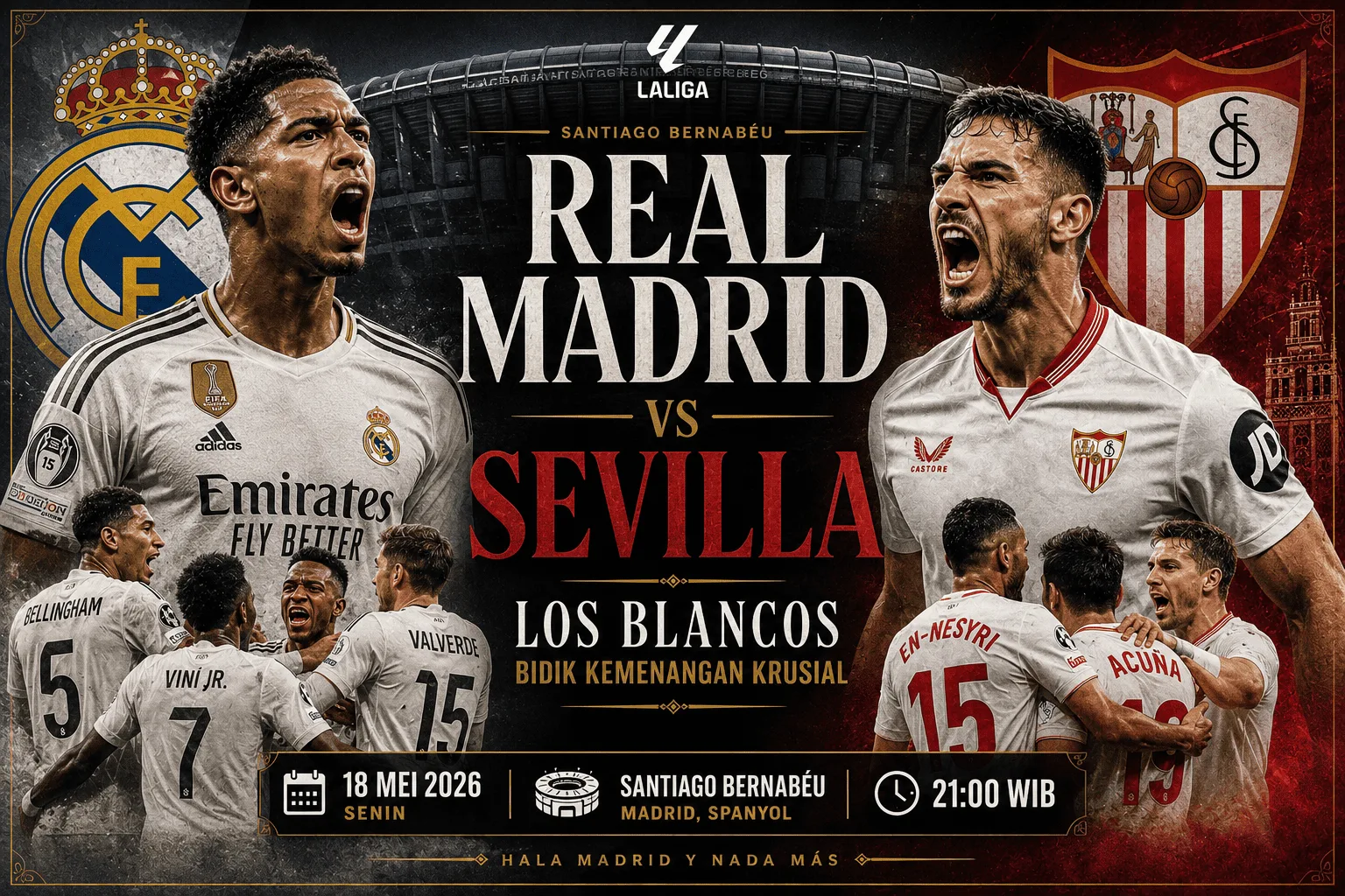 Real Madrid vs Sevilla: Los Blancos Bidik Kemenangan Krusial 18 Mei 2026