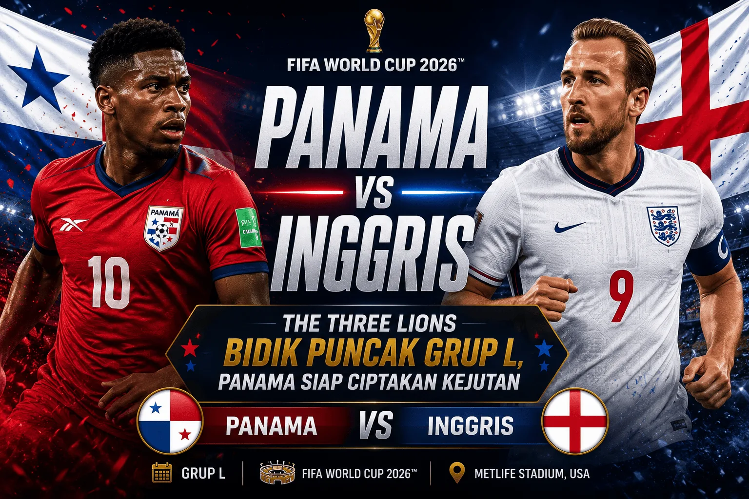 Panama vs Inggris: The Three Lions Bidik Puncak Grup L, Panama Siap Ciptakan Kejutan