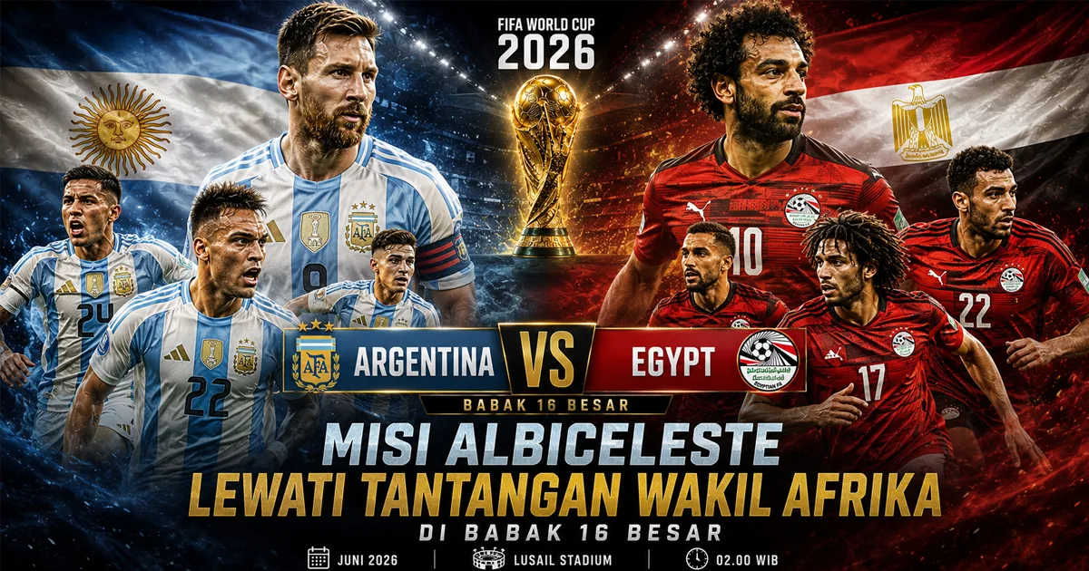 Argentina vs Egypt: Misi Albiceleste Lewati Tantangan Wakil Afrika di Babak 16 Besar