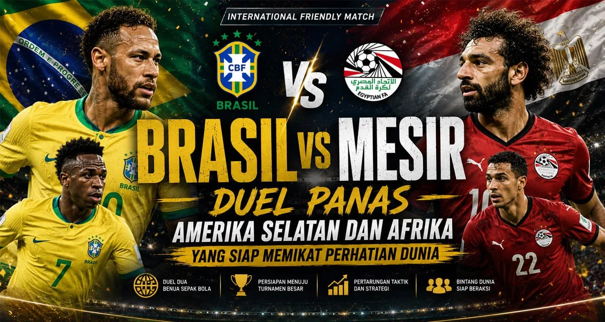 Brasil vs Mesir: Duel Panas Amerika Selatan dan Afrika yang Siap Memikat Perhatian Dunia
