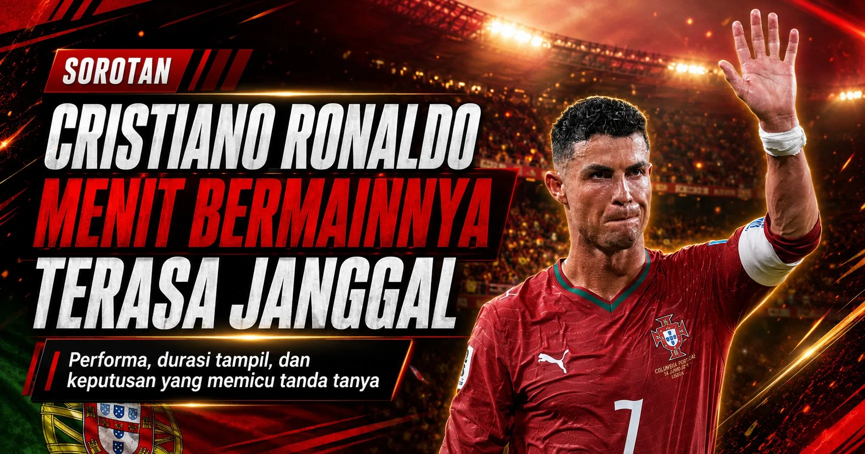 Cristiano Ronaldo dan Menit Bermainnya yang Terasa Janggal