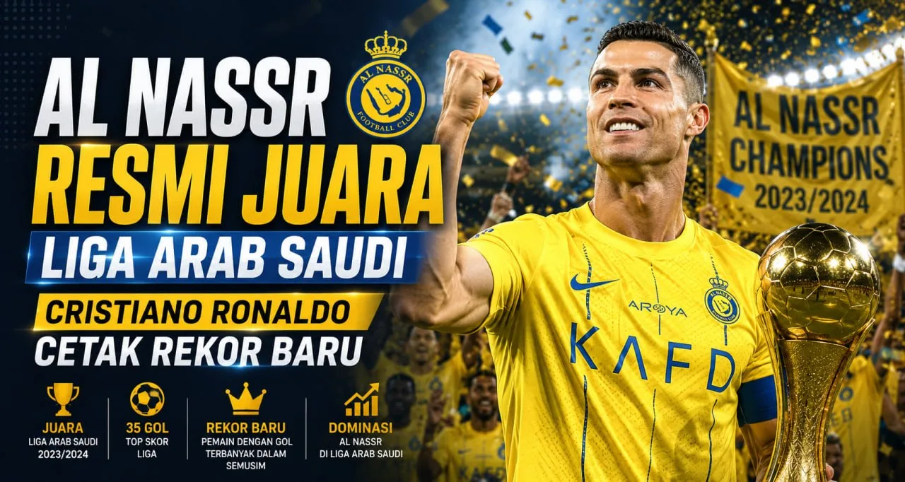 Al Nassr Resmi Juara Liga Arab Saudi, Cristiano Ronaldo Cetak Rekor Baru