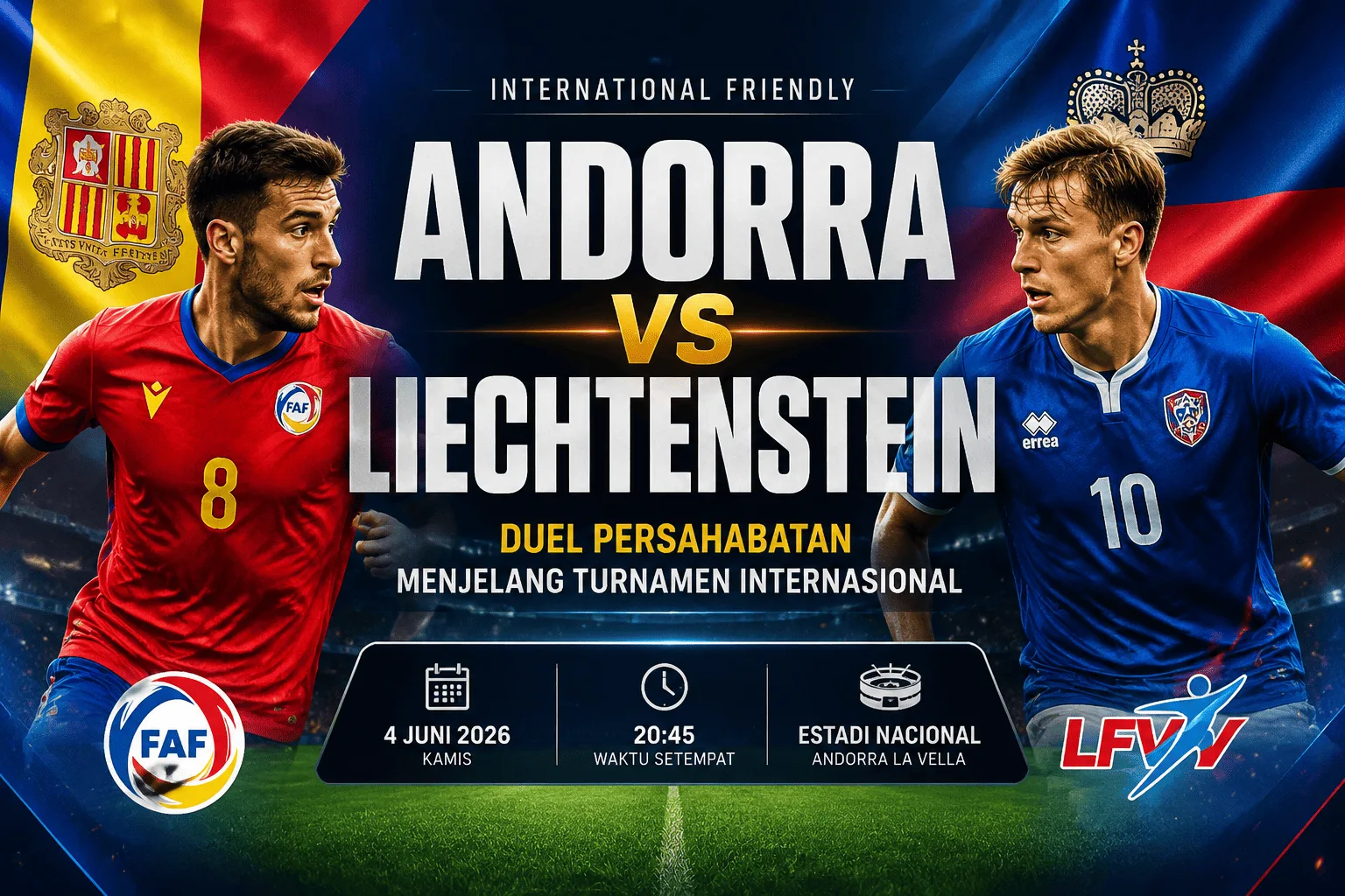 Andorra vs Liechtenstein: Duel Persahabatan Menjelang Turnamen Internasional