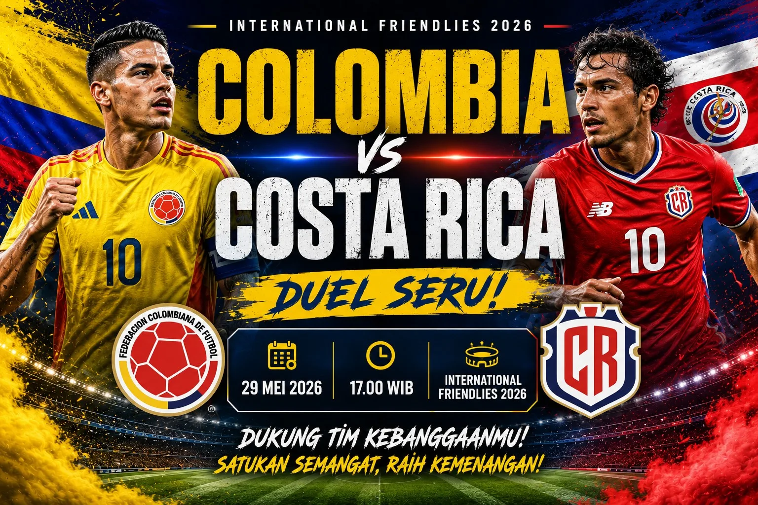 Colombia vs Costa Rica: Duel Seru International Friendlies 2026