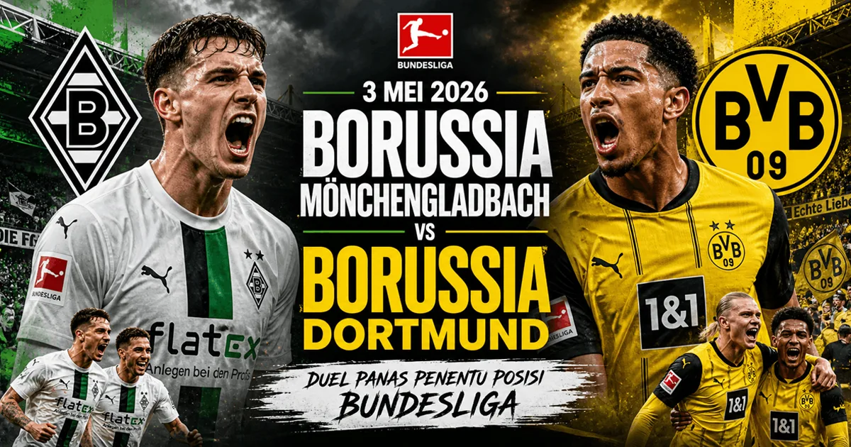Borussia Mönchengladbach vs Borussia Dortmund 3 Mei 2026: Duel Panas Penentu Posisi Klasemen Bundesliga