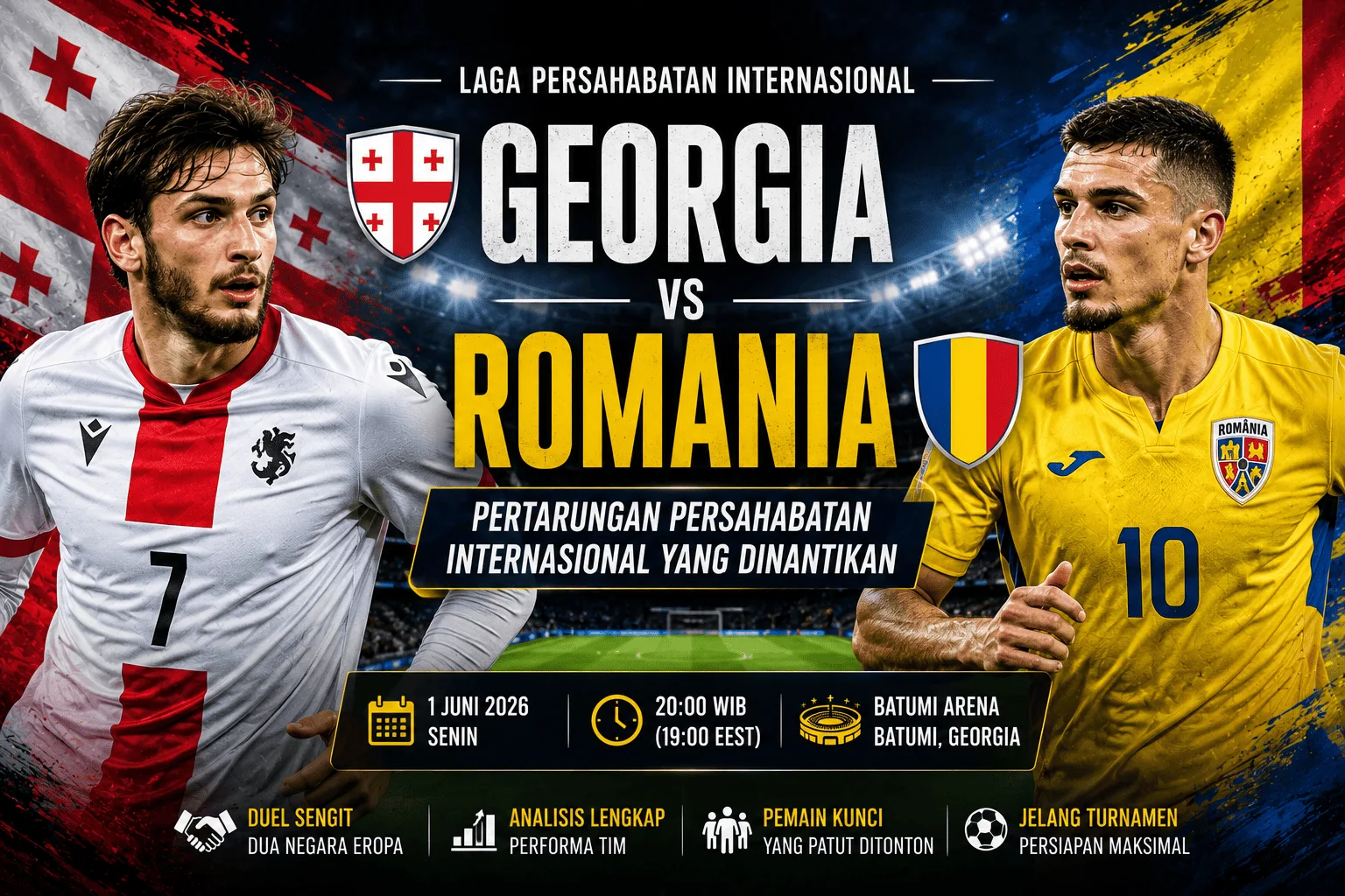 Georgia vs Romania: Pertarungan Persahabatan Internasional yang Dinantikan