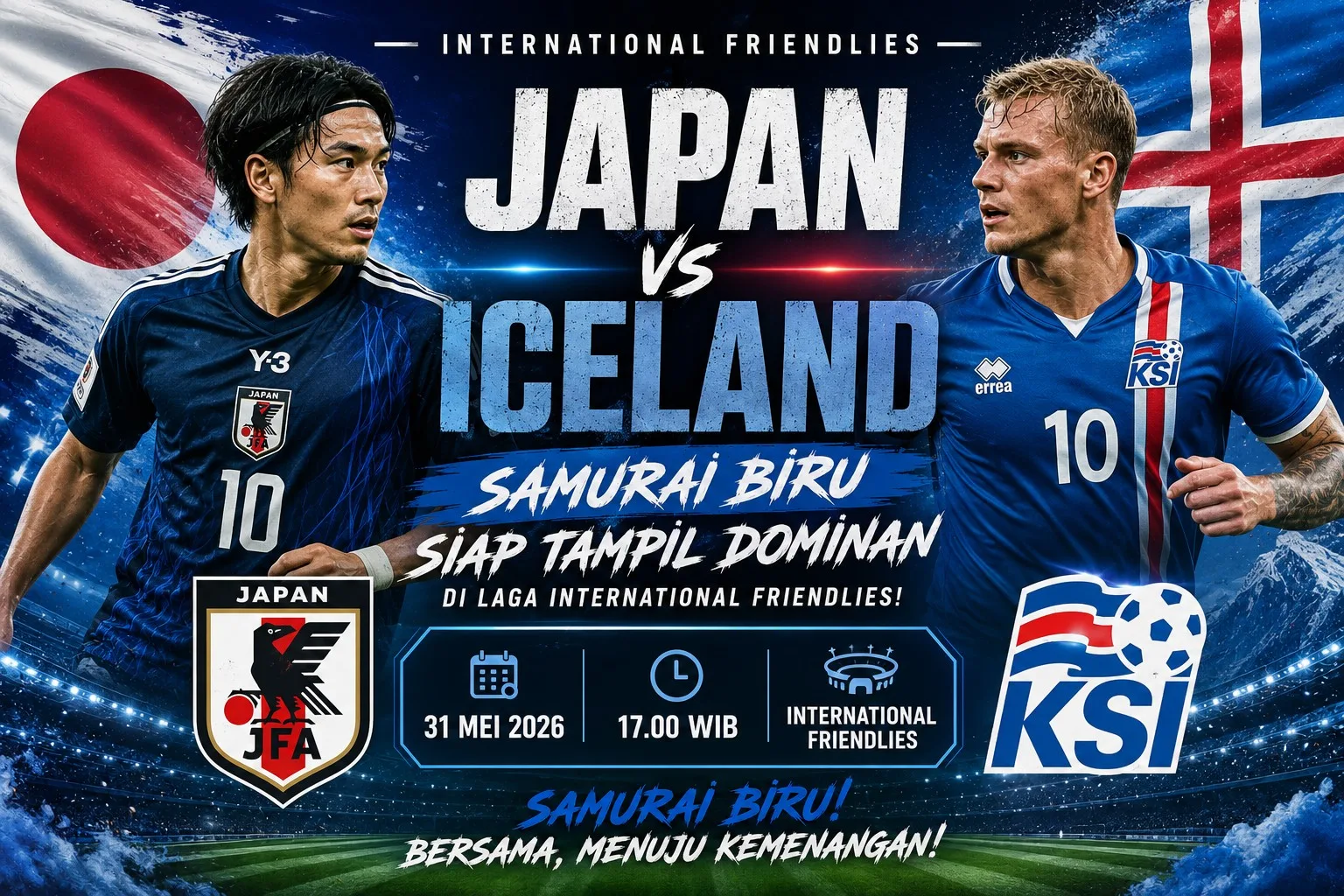 Japan vs Iceland: Samurai Biru Siap Tampil Dominan di Laga Internasional