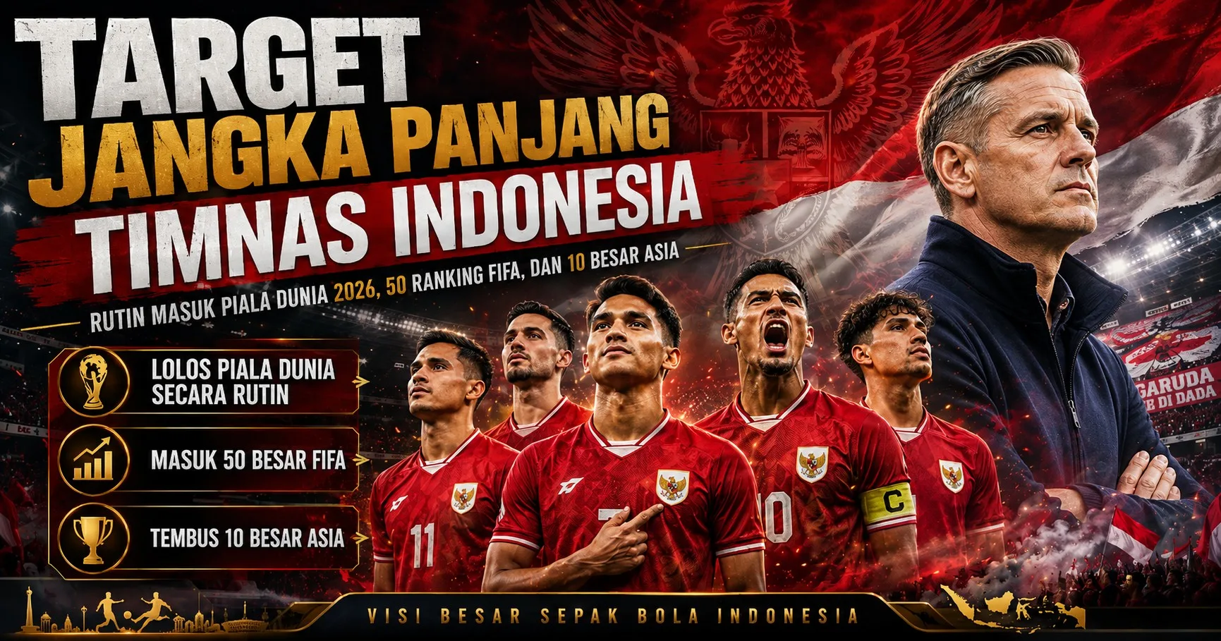 Target Jangka Panjang Timnas Indonesia: Rutin Masuk Piala Dunia, 50 Besar FIFA, dan 10 Besar Asia