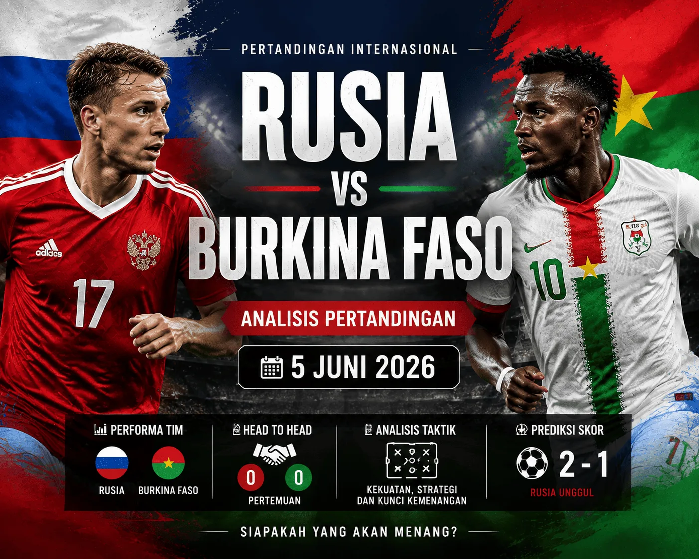 Rusia vs Burkina Faso: Analisis Pertandingan 5 Juni 2026