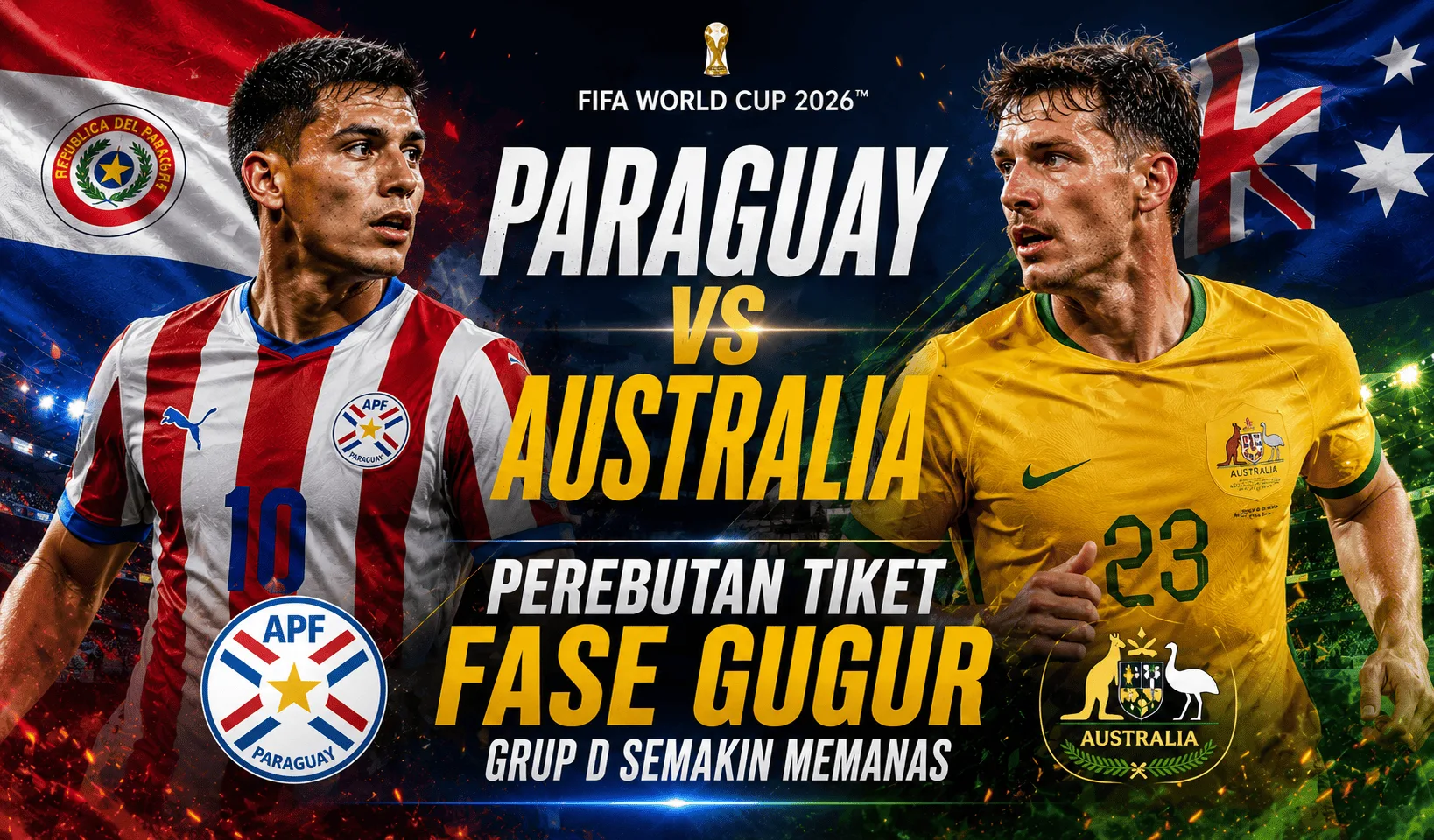 Paraguay vs Australia: Perebutan Tiket Fase Gugur Grup D Semakin Memanas