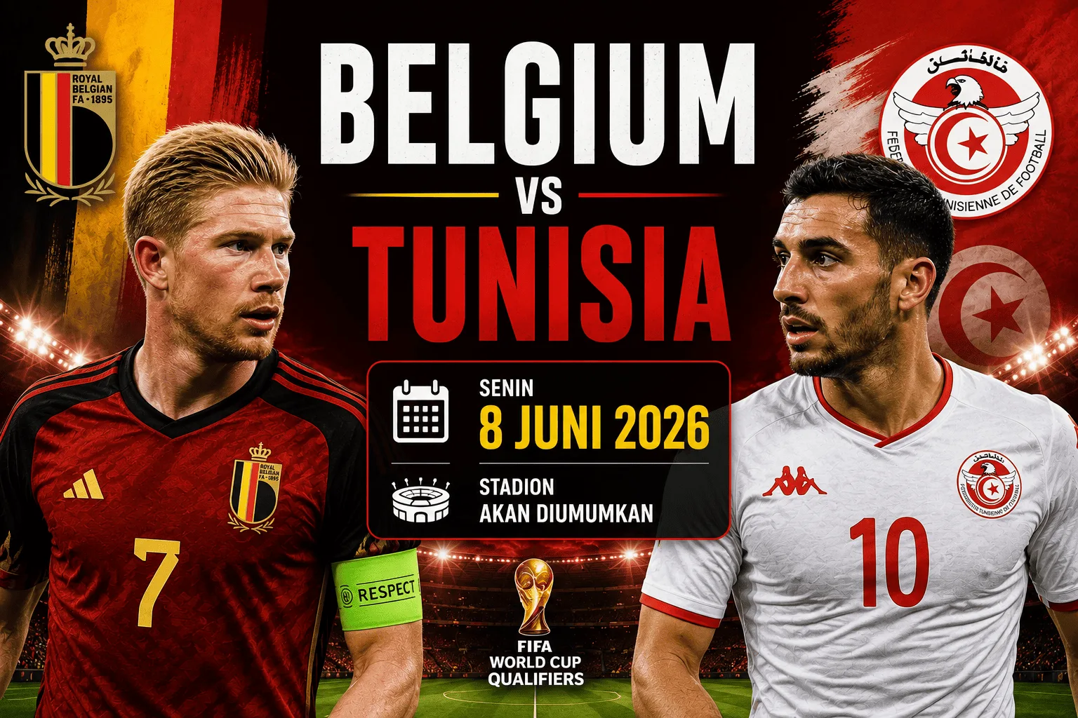 Belgium vs Tunisia: Jadwal Lengkap, Prediksi Skor, dan Analisis Kekuatan Tim 8 Juni 2026