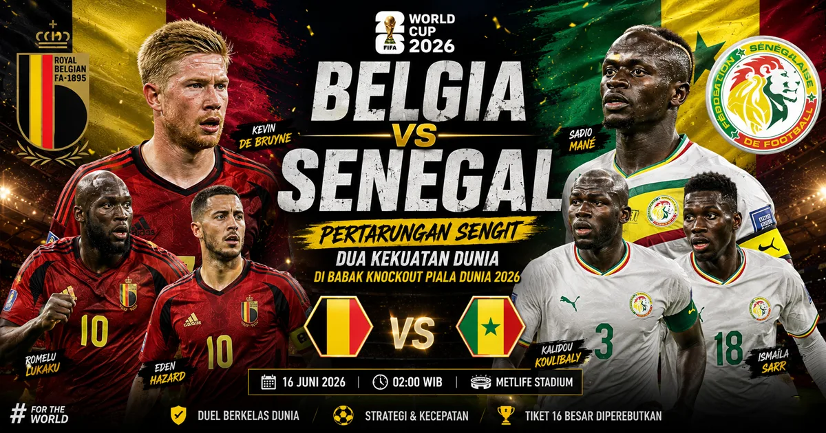 Belgia vs Senegal: Pertarungan Sengit Dua Kekuatan Dunia di Babak Knockout Piala Dunia 2026