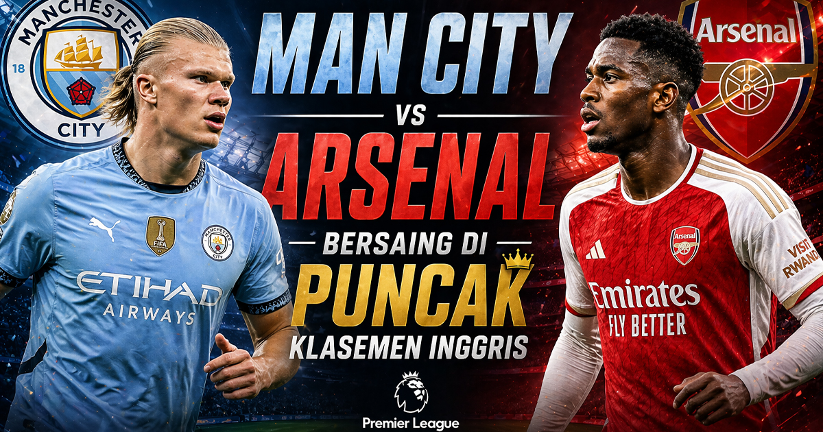 Premier League: Man City vs Arsenal Bersaing di Puncak Klasemen Inggris