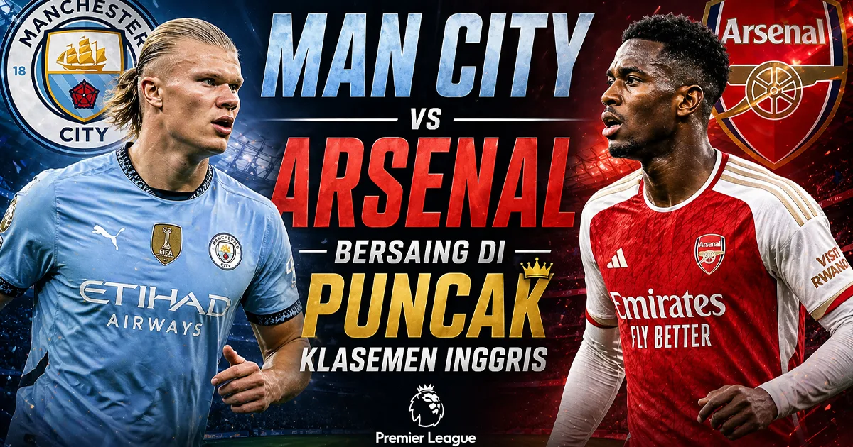 Premier League: Man City vs Arsenal Bersaing di Puncak Klasemen Inggris