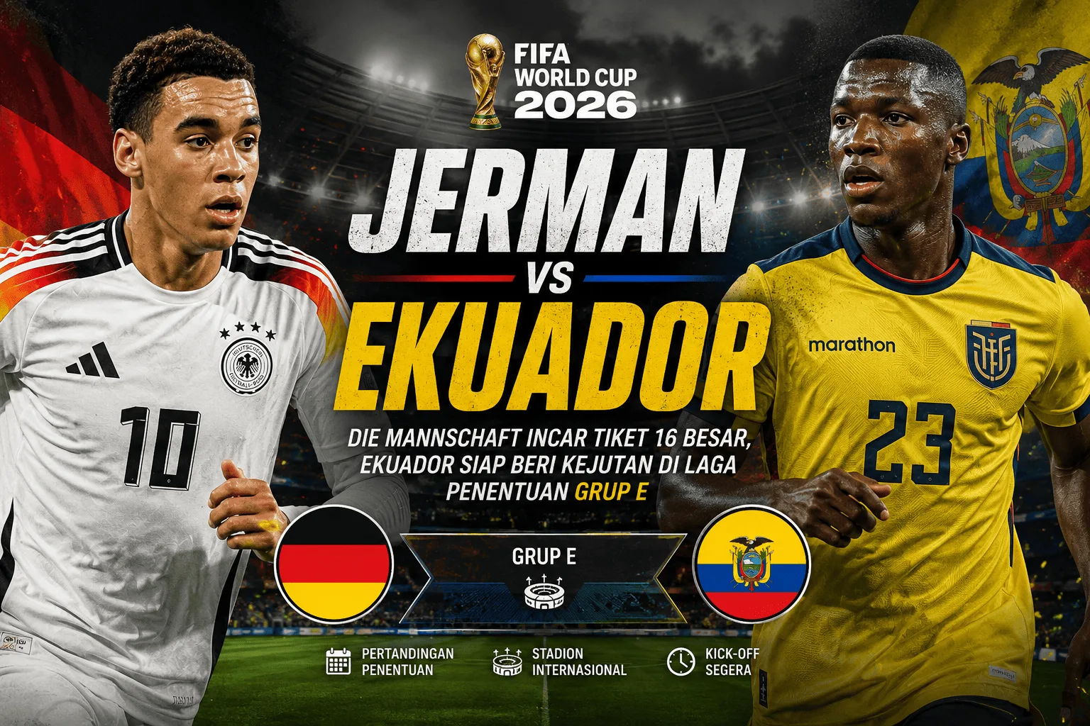 Jerman vs Ekuador: Die Mannschaft Incar Tiket 16 Besar, Ekuador Siap Beri Kejutan di Laga Penentuan Grup E